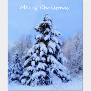 Merry Christmas Snowfall, Nova Scotia Canada Posters and Art